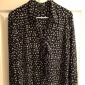 Black/white polka dot Banana Republic blouse